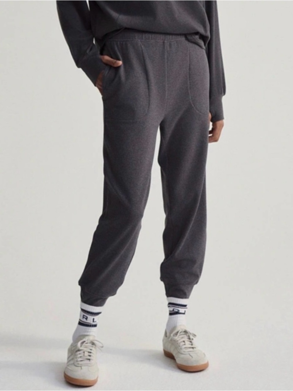 Varley Brushed Rib Slim Cuff Pant Sweatpants Grey 27.5”
